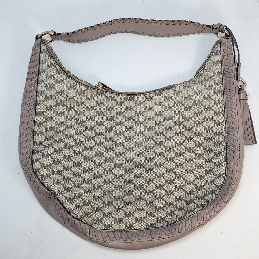 Michael Kors Lydia Signature Hobo Tassel Shoulder Bag